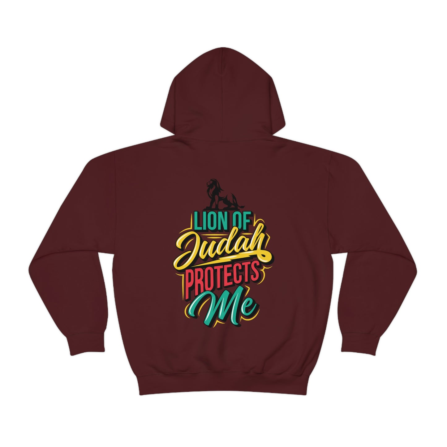 Back Lion of Judah Adult Hooded Sweatshirt